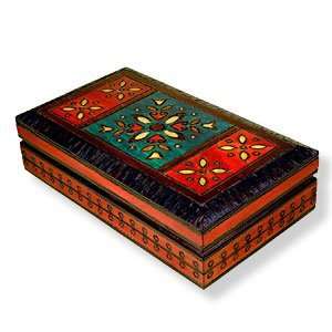  Wooden Box, 5085, Traditional Polish Handcraft, Red and 