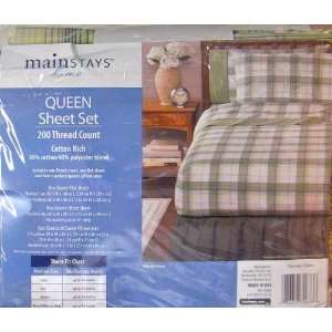  MainStays Four Piece Queen Size Sheet Set (Odyssey Green 