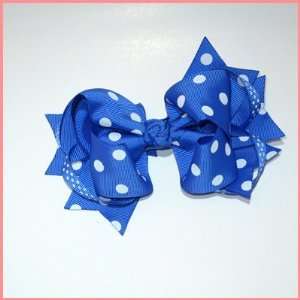  Boutique Royal Blue with White Hair Bow Beauty