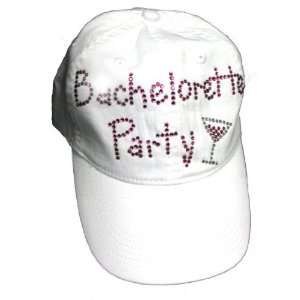   Bachelorette Party Rhinestone Hat with Martini Glass