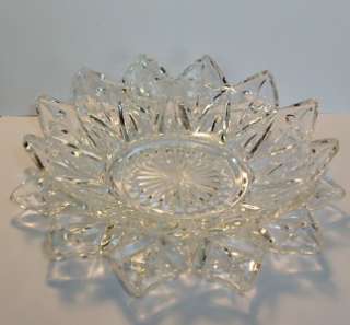 CRYSTAL Two Piece CLEAR GLASS Candle Holder SAW TOOTH  