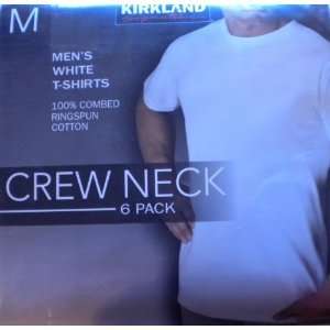  Kirkland Mens Crew Neck White T shirts (Size Medium 