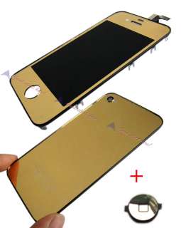 Mirror LCD Screen Assembly+Housing+Button for iPhone 4G Gold  