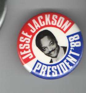 JESSE JACKSON 1988 pin button pinback President  