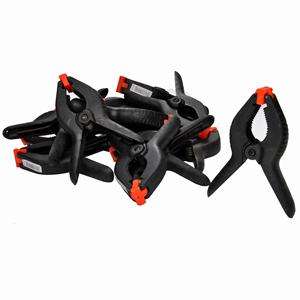 15 pc. Plastic Spring Clamps, 6.5  Black Loaded Clips  