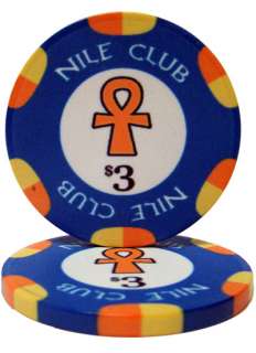 1000 Acrylic Case Nile Club Ceramic Poker Chip Set 10g  
