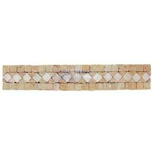  travertine border mosaic in tuscany classic and gold