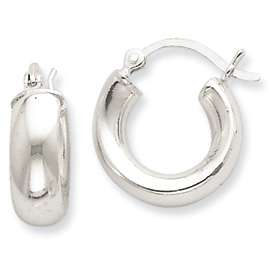 Sterling Silver 5mm Wide Hinged Post 5/8 Hoop Earrings  