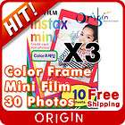 Fujifilm Instax Color Frame Mini Film 3 Packs (30 Photos) for Mini7 7S 