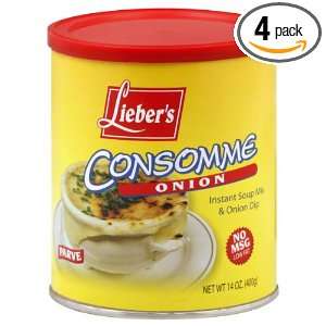 Liebers Soup Mix, No MSG, Onion, 14 Ounce (Pack of 4)  
