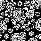 Black and White Paisley Party Supplies Beverage Napkins