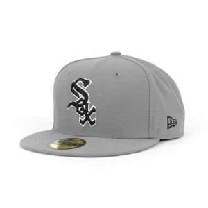   White Sox New Era 59Fifty MLB Gray BW Cap Hat