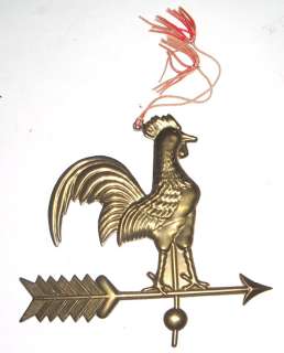 This is a Vintage Brass Rooster Weather Vane Window Shade / Shade Pull 