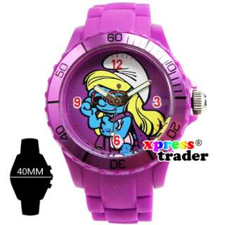 Nice toy Japan Quartz Movement Silicon watch ( Smurf   Smurfette)
