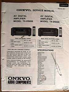 ONKYO TX DS656/TX DS555 RECEIVER SERVICE MANUAL (PAPER)  