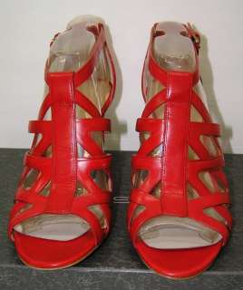 VIA SPIGA HORIZON Tomato Red Womens High Heels Sandals 8 M New  