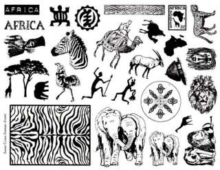 AFRICA Rubber Stamp Sheet 8 1/2 x 11 #17  