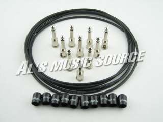 10 feet of Black .155 cable with (10)Nickel plated right angle plugs 