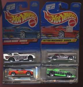 HOT WHEELS 4 1998 SUGAR RUSH & TATTOO MACHINES  