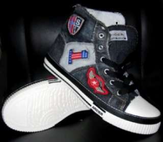 Mens Black high top canvas sneaker shoe SZ 7.5 12 US  