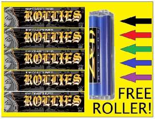 5PKS ROLLIES King Hemp Cigarette Rolling Papers +ROLLER  
