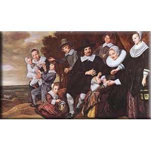 Family Group in a Landscape 16x9 Streched Canvas Art by 