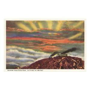  Sunrise from Pikes Peak, Colorado Premium Poster Print 
