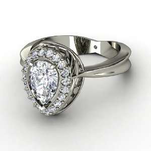  Calla Ring, Pear Diamond Platinum Ring Jewelry