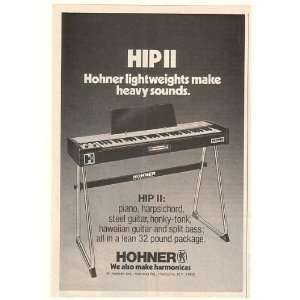  1976 Hohner HIP II Piano Guitar etc Keyboard Print Ad 