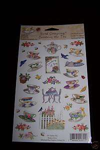 Set of 5 Kimberly Shaw Garden Tea Sticker Scrapbooking  