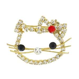  Cats , Kitty Face Pin with Jewels Jewelry