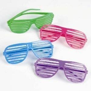 12 Pairs of 80s Shutter Shade Sunglasses   Party Favors