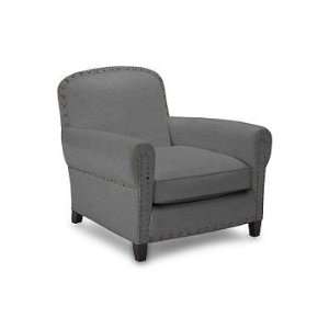 Williams Sonoma Home Eaton Club Chair, Glazed Linen, Platinum, Antique 