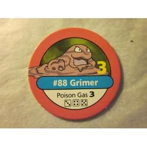  Pokemon Master Trainer 1999 Pokemon Chip Pink #88 Grimer 3 