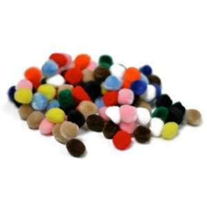    100 Multi Colored Craft Pom Poms (1/2) Arts, Crafts & Sewing