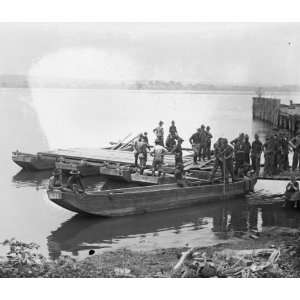  1923 Photograph of Marines bldg. pontoon bridges