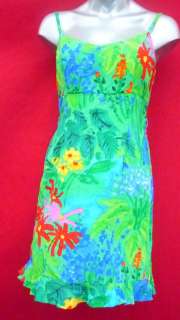 JAMS WORLD Sea Flower Hawaiian Short Ruffle frilly dress size M Medium 