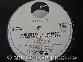 THE SISTERS OF MERCY Dominion 1987 2 track 12 promo  