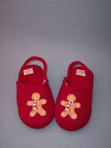 Janie Jack Christmas Slippers Gingerbread Red Boys New  