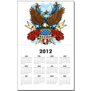 Calendar Print w Current Year Freedom Eagle Emblem with United States 
