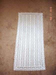 table runner white lace vintage? 30 x 13 small shabby  