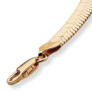 Solid 14K Gold Plated Silver 30 Herringbone Chain Necklace 5.10mm 