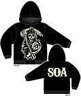 Sons of Anarchy Reaper Double Sided Print Zip Up Hoodie Sweatshirt 