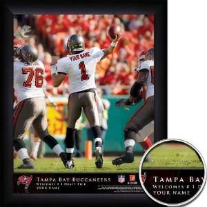   Buccaneers Personalized NFL Action QB Framed Print