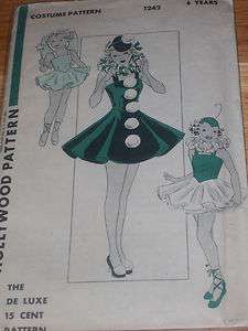   (1930s) HOLLYWOOD #1242   GIRLS FAIRY   PIERRETTE PATTERN 6yrs uc