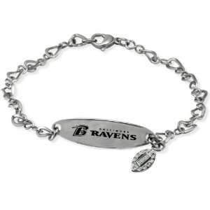   Baltimore Ravens Stainless Steel Charm Id Bracelet