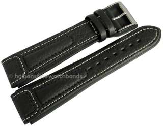 24mm Di Modell Black Chronissimo Chrono Waterproof Leather Watch Band