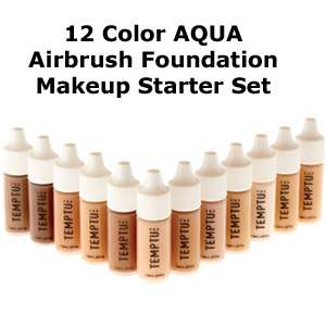 TEMPTU PRO Airbrush Makeup AQUA FOUNDATION STARTER SET  