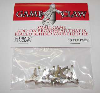 10 Game Claw Small Game Broadheads Stainless Steel  