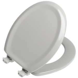   Toilet Seat with Easy Clean Hinges, Round, Silver